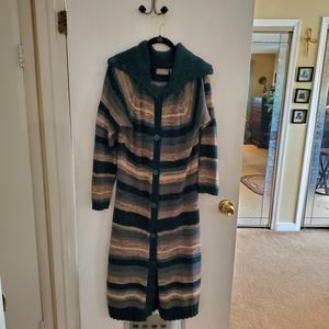 Croft and Barrow long cardigan blue black beige XL